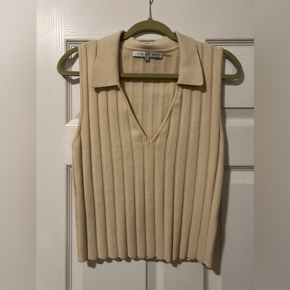 Sleeveless Collared Top